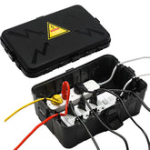 Hrensaw large outdoor electrical box front view protects outlets from weather.