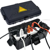 Hrensaw medium outdoor box front view showing rugged housing for outdoor outlets