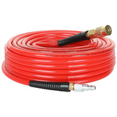 Hromee polyurethane air hose 50ft red, flexible and surface-friendly for indoor projects.