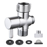 Hsmhose brass bidet T adapter with chrome finish and durable construction.