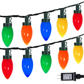 HSXLXSC C9 outdoor lights multicolor bulbs illuminate patios with festive ambience