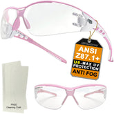 HTS HUNTERSKY E9532 wrap-around glasses with clear anti-fog lenses for indoor use