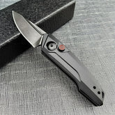 HUAAO mini pocket folding knife blade close-up for everyday tasks.