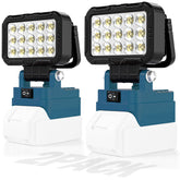 HUAKAYO LED work light shows Makita 18V compatibility for quick on-site setup