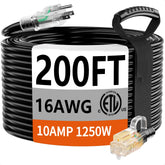 HUANCHAIN 200 ft outdoor extension cord with long reach for versatile power needs