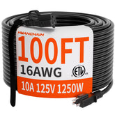 HUANCHAIN outdoor extension cord 100ft with 16 AWG SJTW for weatherproof power