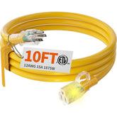 HUANCHAIN outdoor extension cord with lighted end for easy power confirmation.