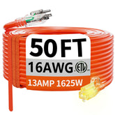 HUANCHAIN outdoor extension cord 50 ft lighted plug for visibility at night.