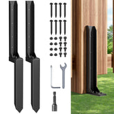 HuaSheWJ fence post repair kit reinforces wooden posts with a sturdy ground spike for stability