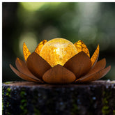 Huaxu lotus solar light for garden display with gentle glow.