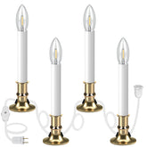 HUAZHQING 4-pack window candles with outlet create a seamless holiday display.