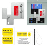 HUBRV generator interlock plate enables safe switching between main and generator power.