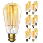 HUDSON BULB CO. vintage Edison ST58 filament closeup shows warm ambiance ideal for cozy spaces.