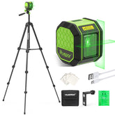 Huepar 100ft cross-line laser for precise indoor tile and hanging tasks.