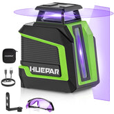Huepar 360 laser level front view for precise indoor leveling