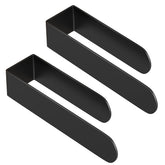 HUFEEOH adhesive towel holder in black wall-mount for easy bathroom organization.