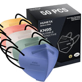 HUHETA KN95 5-ply construction close-up showing layered filtration for daily protection