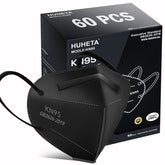 HUHETA KN95 mask box of 60 provides convenient, individually wrapped protection for daily activities.