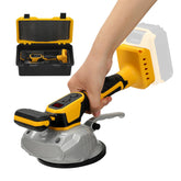 HUICCN cordless tile vibration machine with DeWalt 20V battery for fast tile leveling.