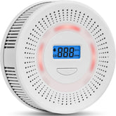 HuiDeonne 2-in-1 detector with digital display for easy smoke and CO readings.