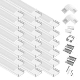 Hunhun 20-pack 6.6ft U-shaped channel with milky diffuser for ambient indoor lighting