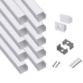Hunhun plus-size U-channel in silver for neat under-cabinet LED lighting
