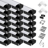 Hunhun U-shape black LED channel with milky cover for soft, even under-cabinet lighting
