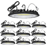 hunhun 155W UFO high bay light front view with daylight 5000K for workshops
