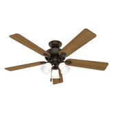 Hunter Swanson 52-inch bronze fan front view showing classic style and quiet operation.