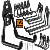 HUPBIPY 12-pack garage hooks in heavy-duty steel for secure tool storage.