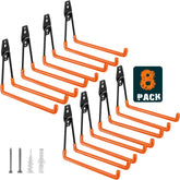 HUPBIPY heavy-duty garage hooks secure ladders on a wall for organized storage