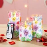 Huquary conversation heart LED candle set for cozy romance