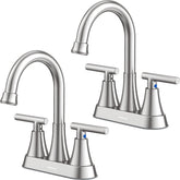 Hurran 4-inch centerset faucet body in brushed nickel, durable and easy to clean.