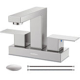 Hurran 4-in brushed nickel faucet side view for durability