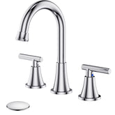 Hurran chrome widespread faucet in polished finish for a stylish bathroom sink