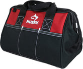 Husky 12in contractor bag main compartment zipper for quick access on site
