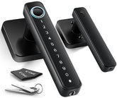 Hutehoute 4-in-1 smart lock front view with fingerprint access and keypad