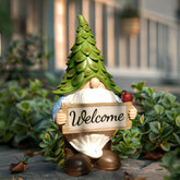 hvfun large garden gnome statue with solar lights for night illumination