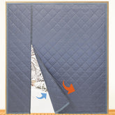 HxLmn reversible magnetic door curtain grey front view shows wide insulated panel