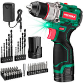 HYCHIKA drill set with LED light guiding precise work in dim spaces.