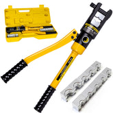HYCLAT 16-ton hydraulic crimping tool in action for heavy-duty lug crimping