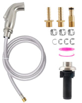 Hygie Rinse universal sink sprayer head in brushed nickel for precise cleaning