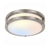 Hykolity 10-inch flush mount diffuser provides soft, shadow-free hallway lighting.