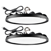 Hykolity 150W UFO high bay light delivers 20250lm at 5000K for bright warehouse illumination.