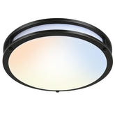 hykolity 16-inch LED flush mount with oil rubbed bronze provides even ambient lighting.