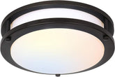 Hykolity Saturn 13in flush-mount LED light with diffuser delivering shadow-free illumination for hallways.