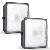Hyperlite LED canopy light exterior front view showing bright 60W performance.