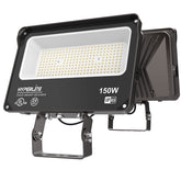 HYPERLITE 150W LED Flood Light front view showing wide 120° beam for large spaces