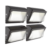 HyperLITE LED wall pack with glass lens for glare-free exterior lighting.