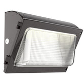 HYPERLITE 120W wall pack with glass lens for glare-free outdoor lighting